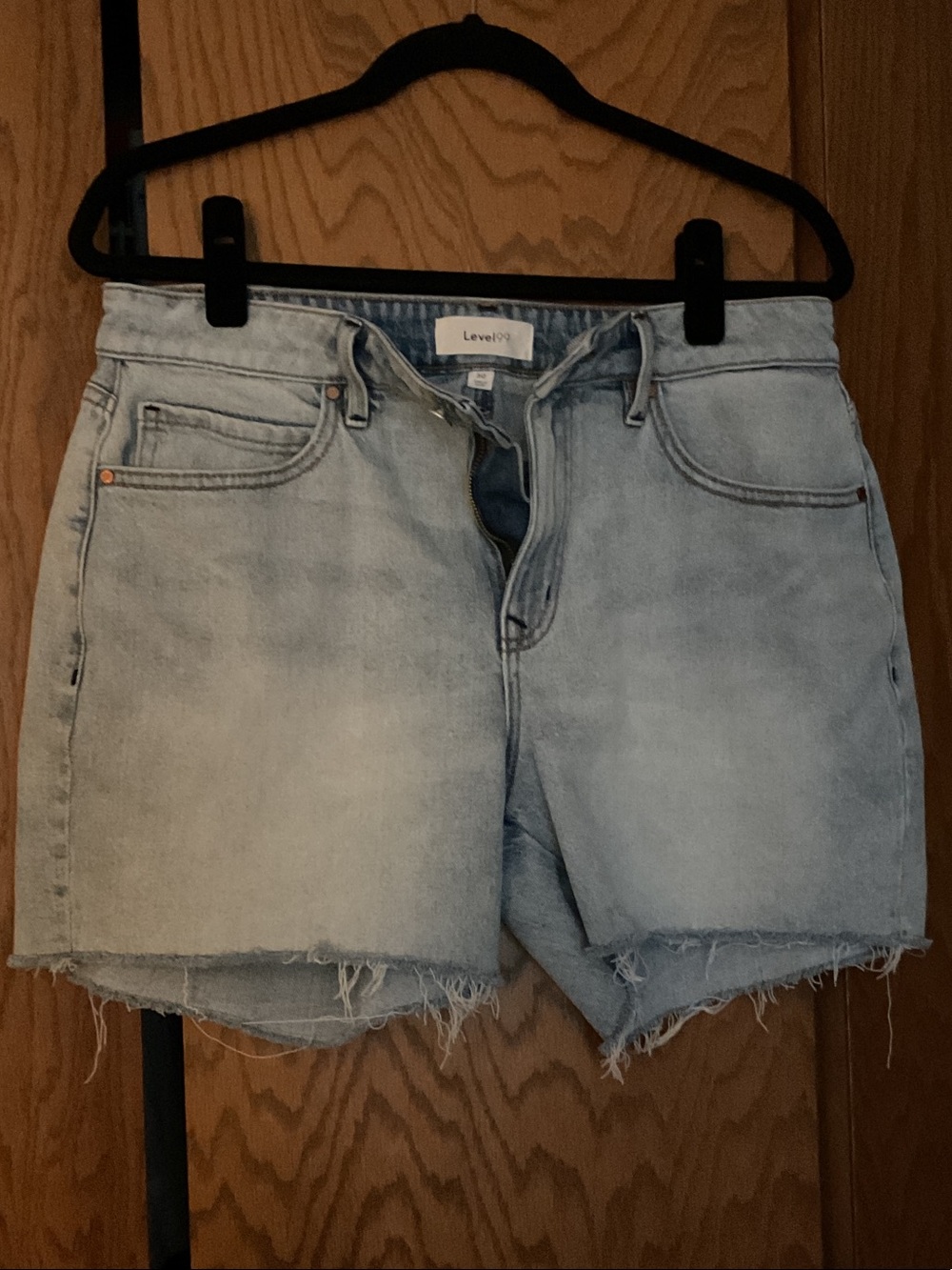 Level 99 Light Wash Denim Cutoff Shorts